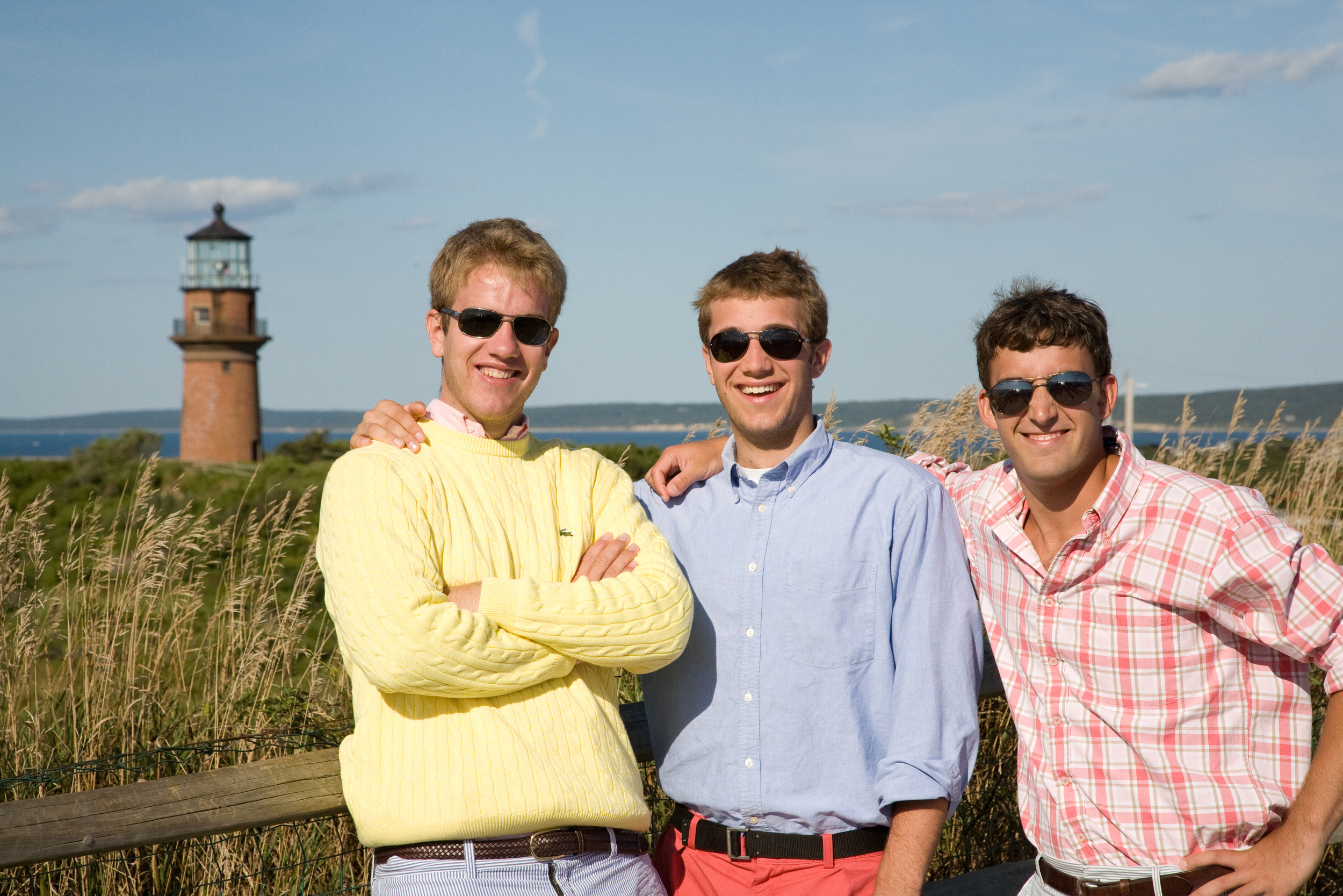 Three Boys at Aquinnah Lighthouse, Martha's Vineyard, MA