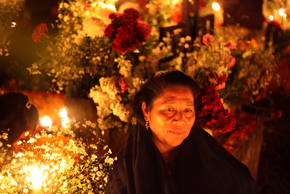 In the cemetery, Day of the Dead, Michoacan