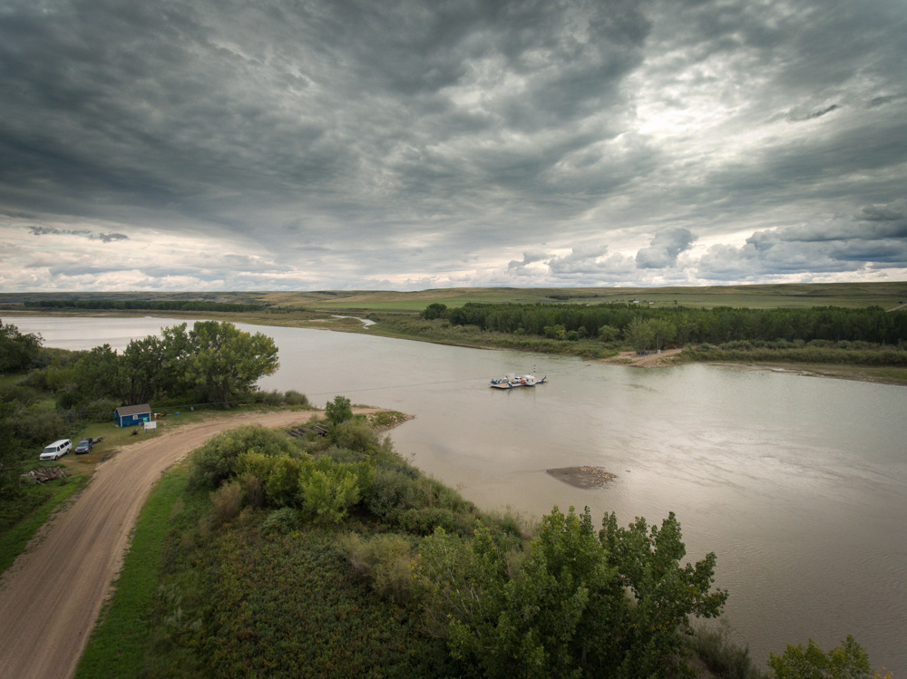 Ferry across the South Saskatchewan River