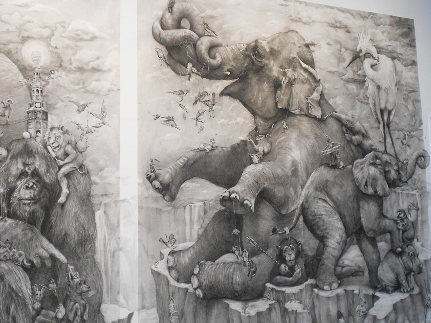 A small section of "Elephants", the 2012 grand prize winning piece by Adonna Khare