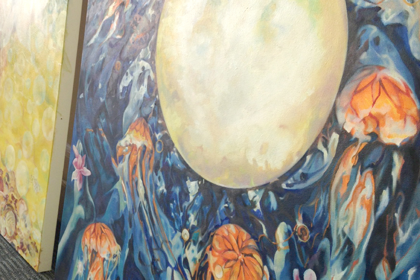 A detail of a painting by Molly Diana, our November 2015 artist.
