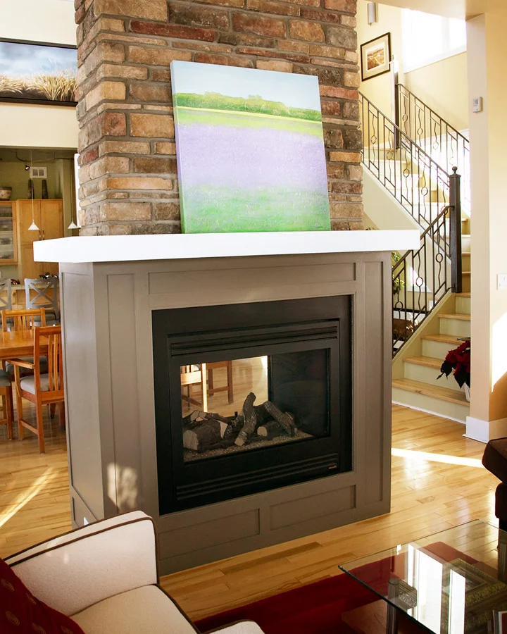 CANVAS WRAP DISPLAY Not everything has to be hung - prop some artwork up! Also, we were able to get away with not framing this canvas as the artist has wrapped the painting right around the frame! 