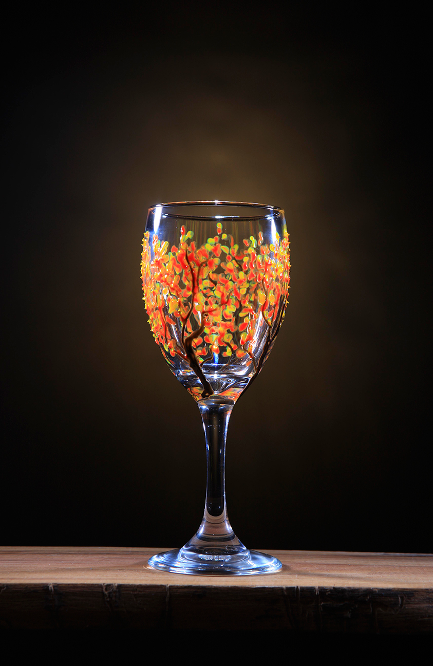 Product photo orange glass