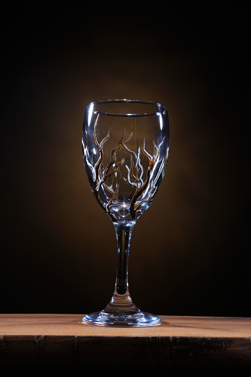 Product photo blue glass