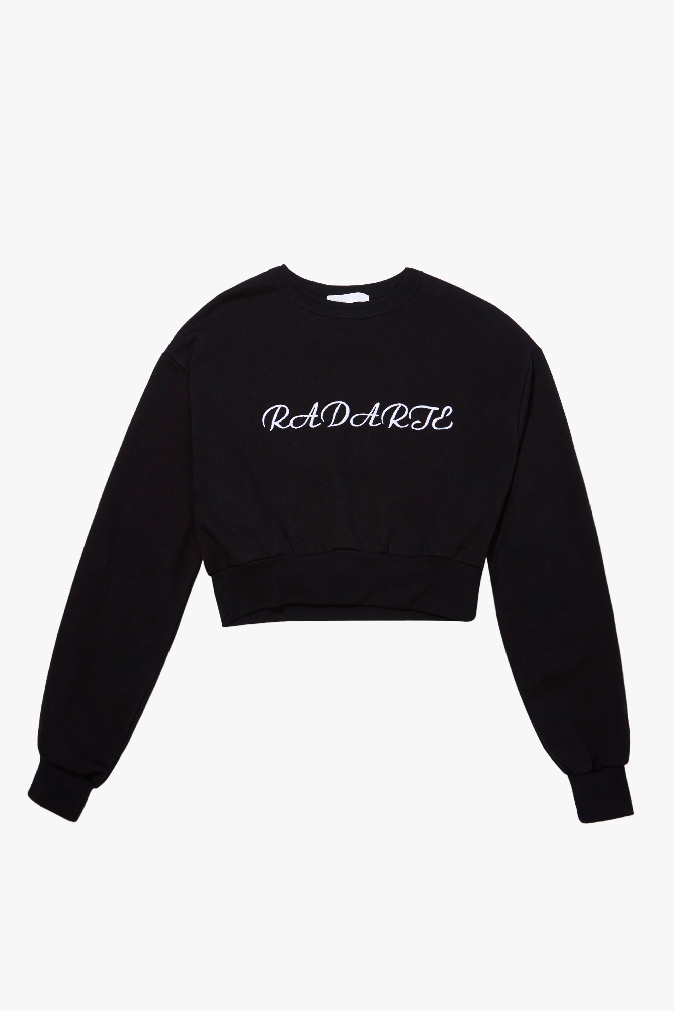 Black LA Embroidery Cropped Sweatshirt — Rodarte