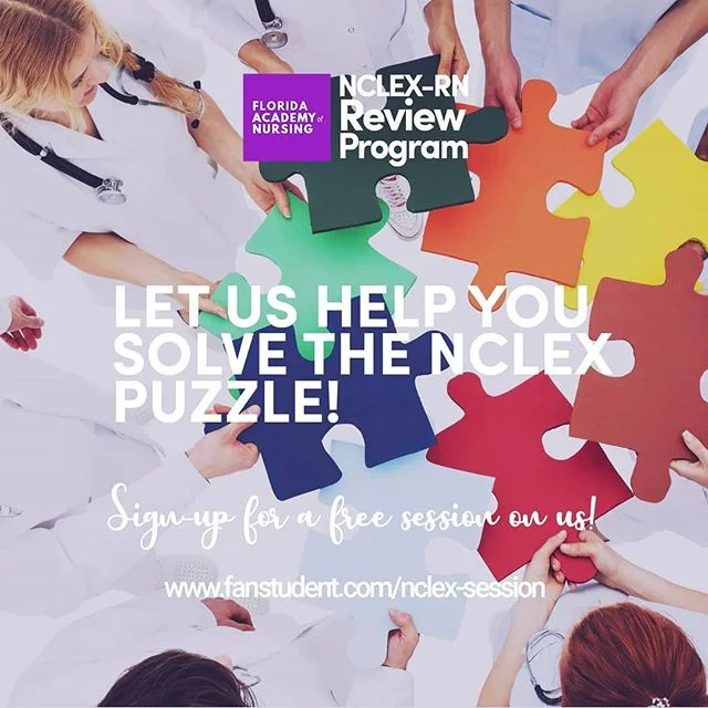Struggling with the NCLEX? 😖😖😖 We can help!👍 Sign-up for a free session on us, 🚀🚀🚀
Learn test taking strategies to achieve success on the NCLEX

Sign-up Now!
www.fanstudent.com/nclex-session