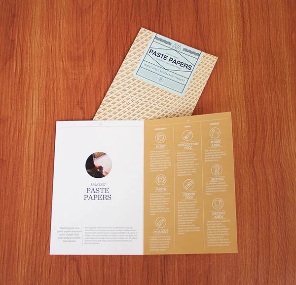 Making Paste Papers brochure designed by Smith & Co. Creative for Mohawk Fine Papers