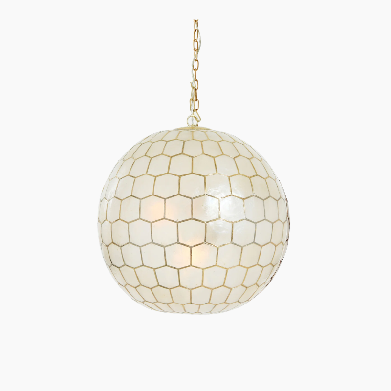 Capiz Honeycomb Pendant look for less DUPE | The Pacific Standard