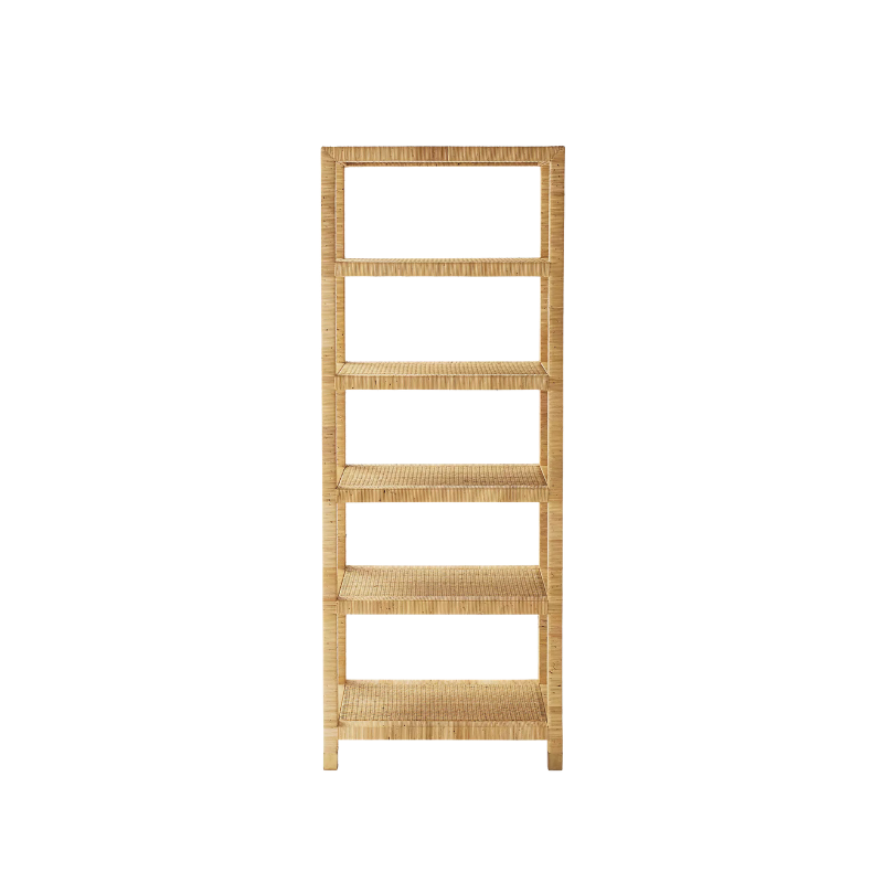 Serena and Lily Balboa Rattan Bookshelf Look for Less | The Pacific Standard