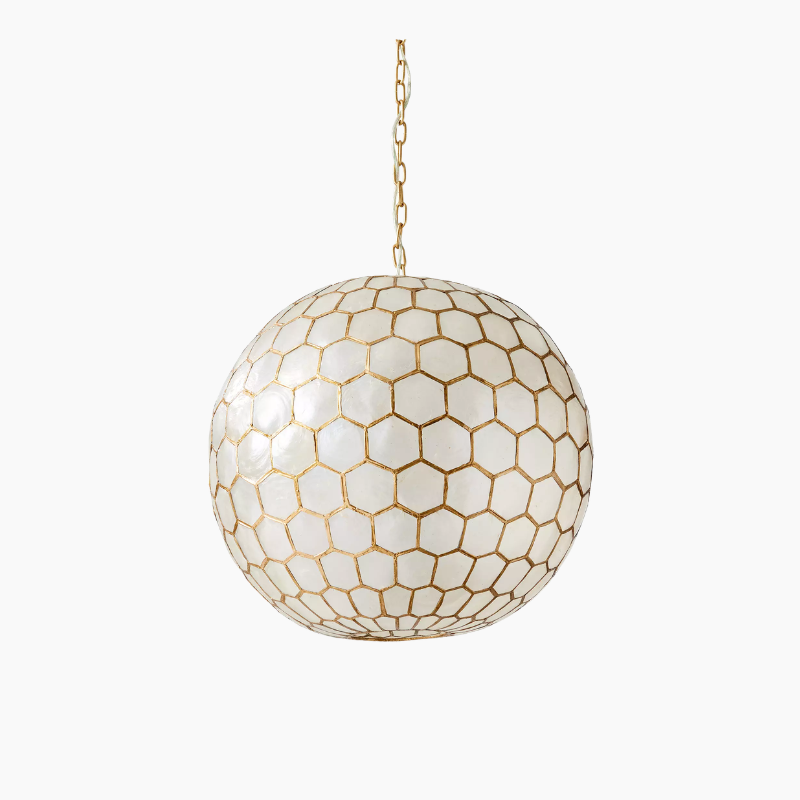 Capriz Honeycome Pendant Serena and Lily look for Less | The Pacific Standard