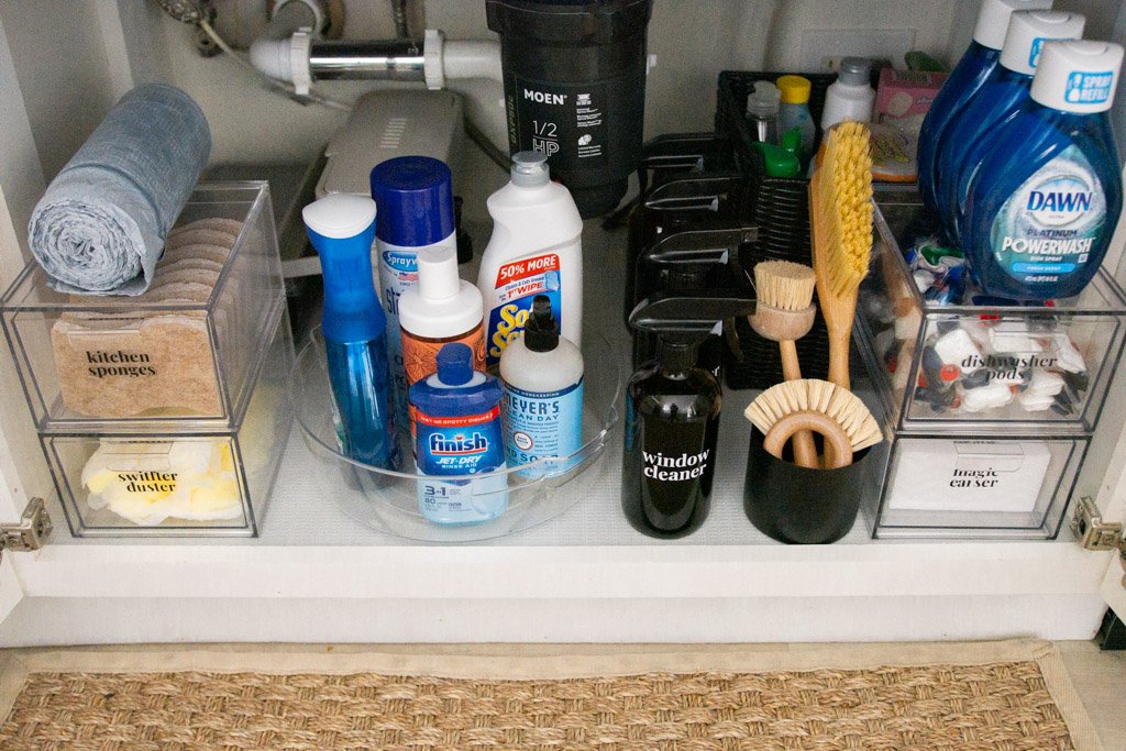 How I Organize Under My Sink