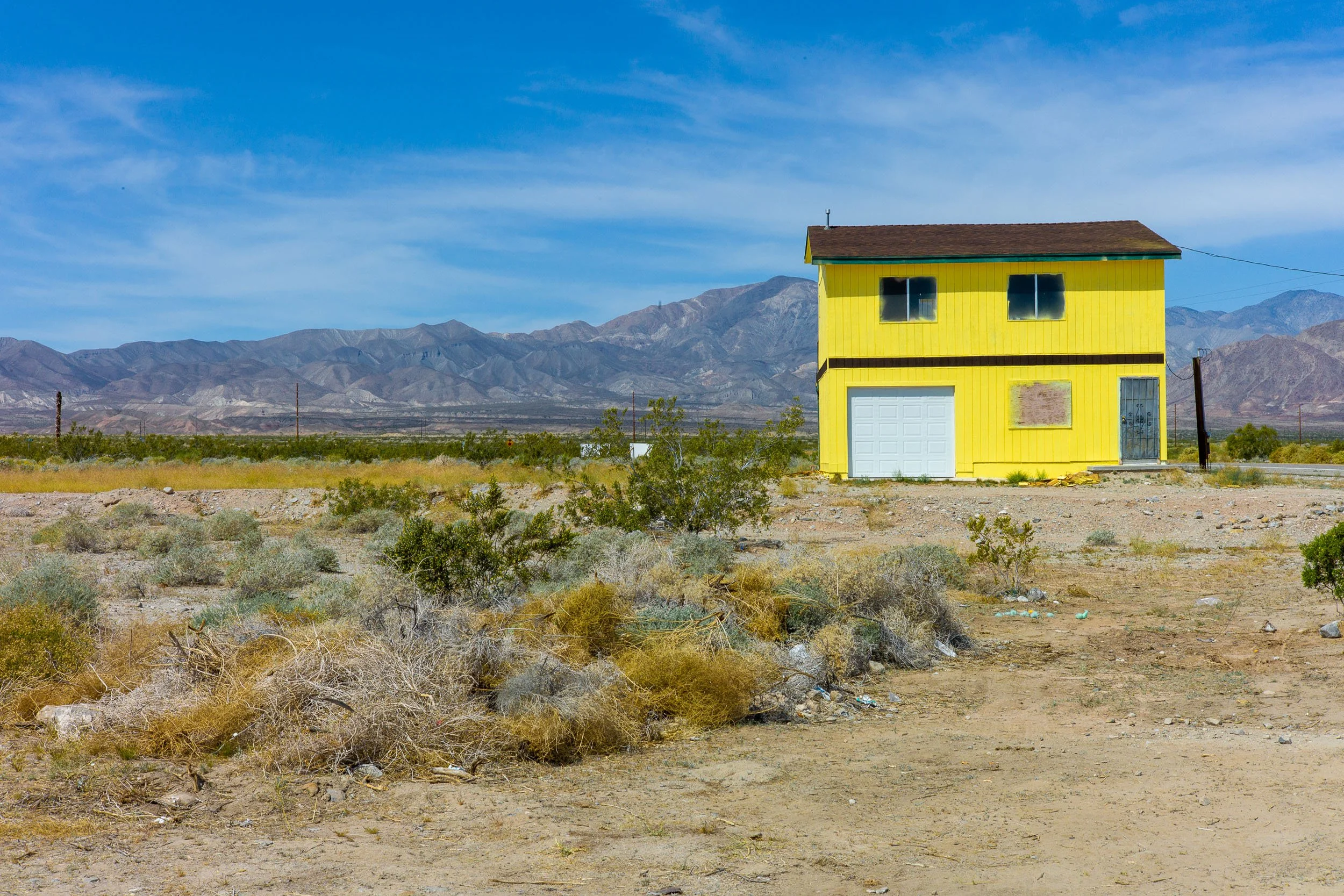 Yellow house in CA desert, fine art print by Joe Quint
