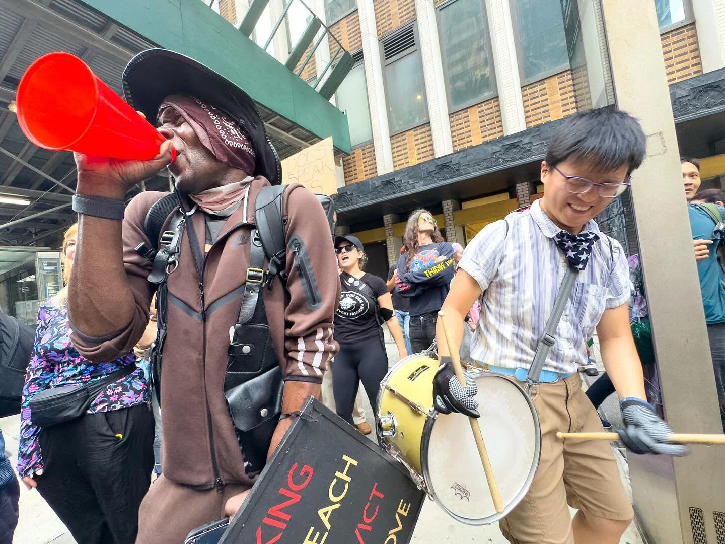 Took a little while to find @risenresistnyc at the rally this morning near the #unitednations - the NYPD and Secret Service had the area locked down hard - but managed to get a few photos. (And thanks to @anamariaariza for their help.)

Sidebar: Defi