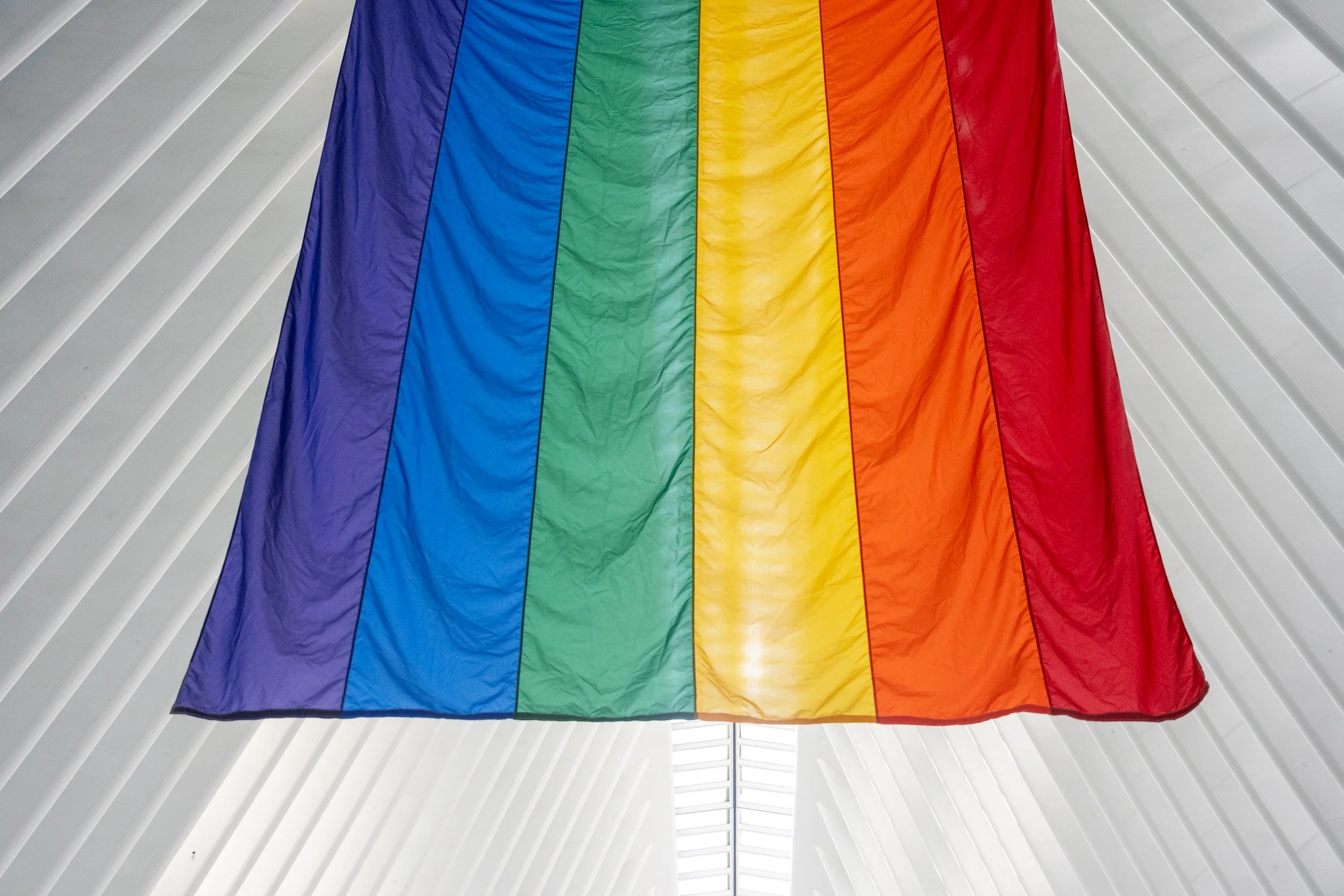 Pride flag on display