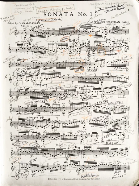 Sonata No. 1 by Bach, marked by Fredell Lack