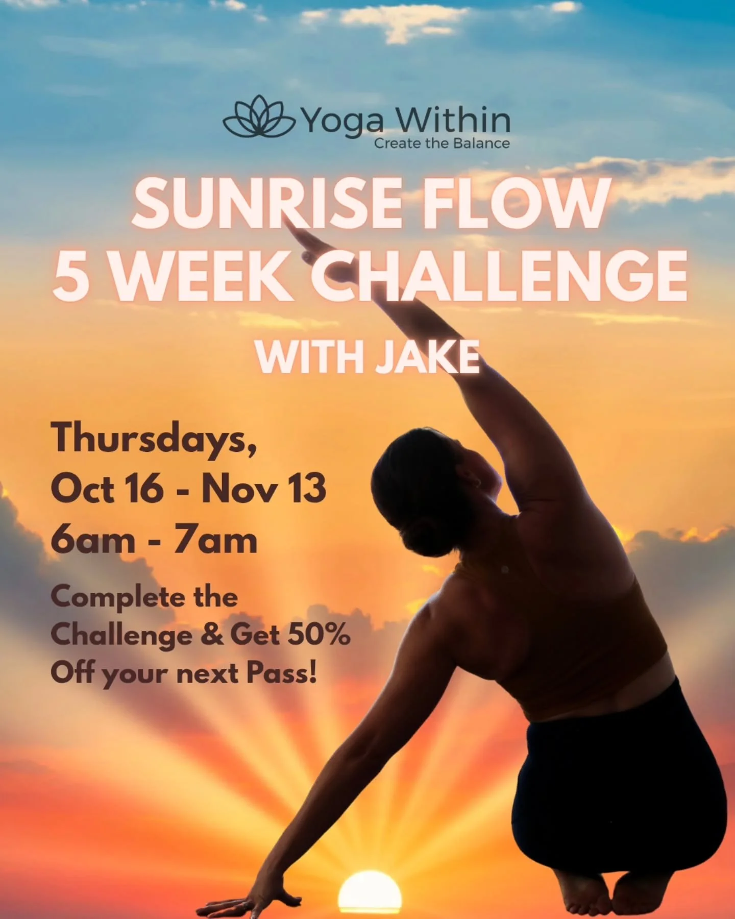 Calling all early birds! 🌄
New challenge coming your way with Jake!
Join us 6-7am for 5 weeks and get 50% off your next pass.

Join the challenge at yogawithin.ca 

#yeg #yegyoga #whyteave #yegbiz #yegyogacommunity #yeglocal #yoga #edmonton #yegheal