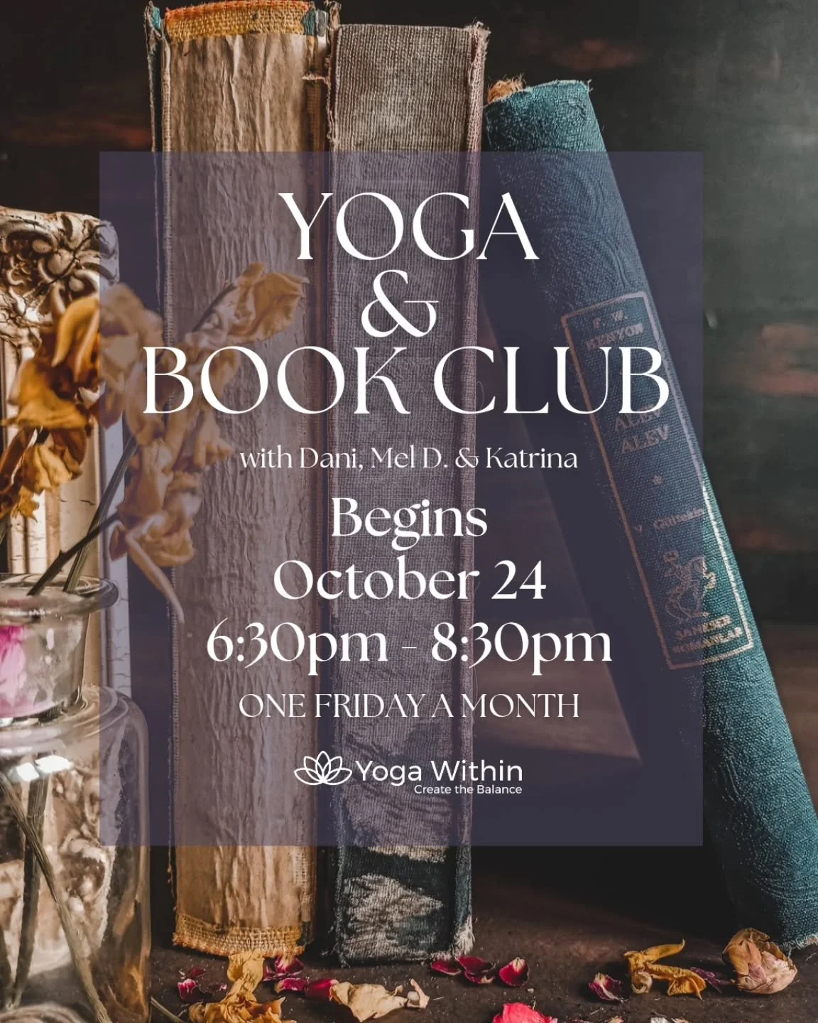 📚 INTRODUCING YOGA &amp; BOOK CLUB! 📚

This month's book: Practical Magic by Alice Hoffman 

Welcome to a unique community experience that blends the practice of yoga with the enriching world of literature. Our Yoga &amp; Book Club is a space where