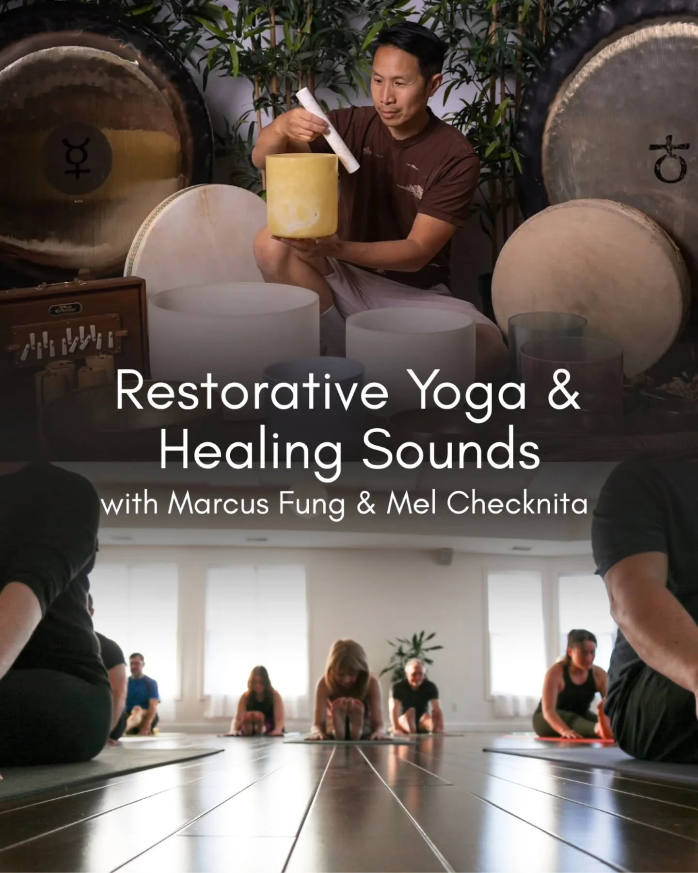 Join Marcus &amp; Mel this Saturday Oct.25th 4-6pm

Mel will lead you through a Restorative Yoga practice designed to relax and nourish the body and mind. Explore healing and supportive poses that will benefit your nervous system, ease muscular tensi