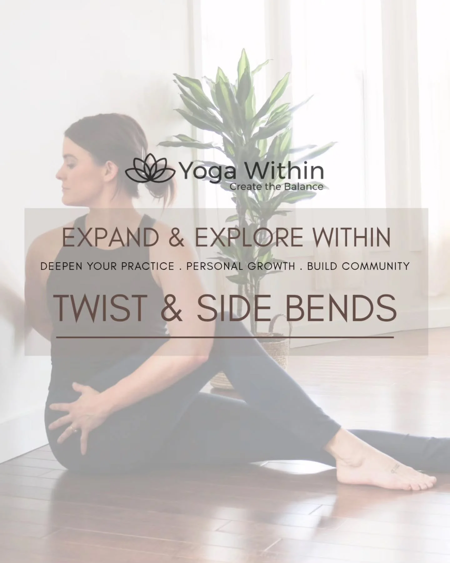 The next session of our Expand &amp; Explore series is coming up next weekend! Join Melanie to learn more about twisting and side bending asanas (poses). We'll explore alignment, modifications, props, adjustments, and much more.

Register now at yoga