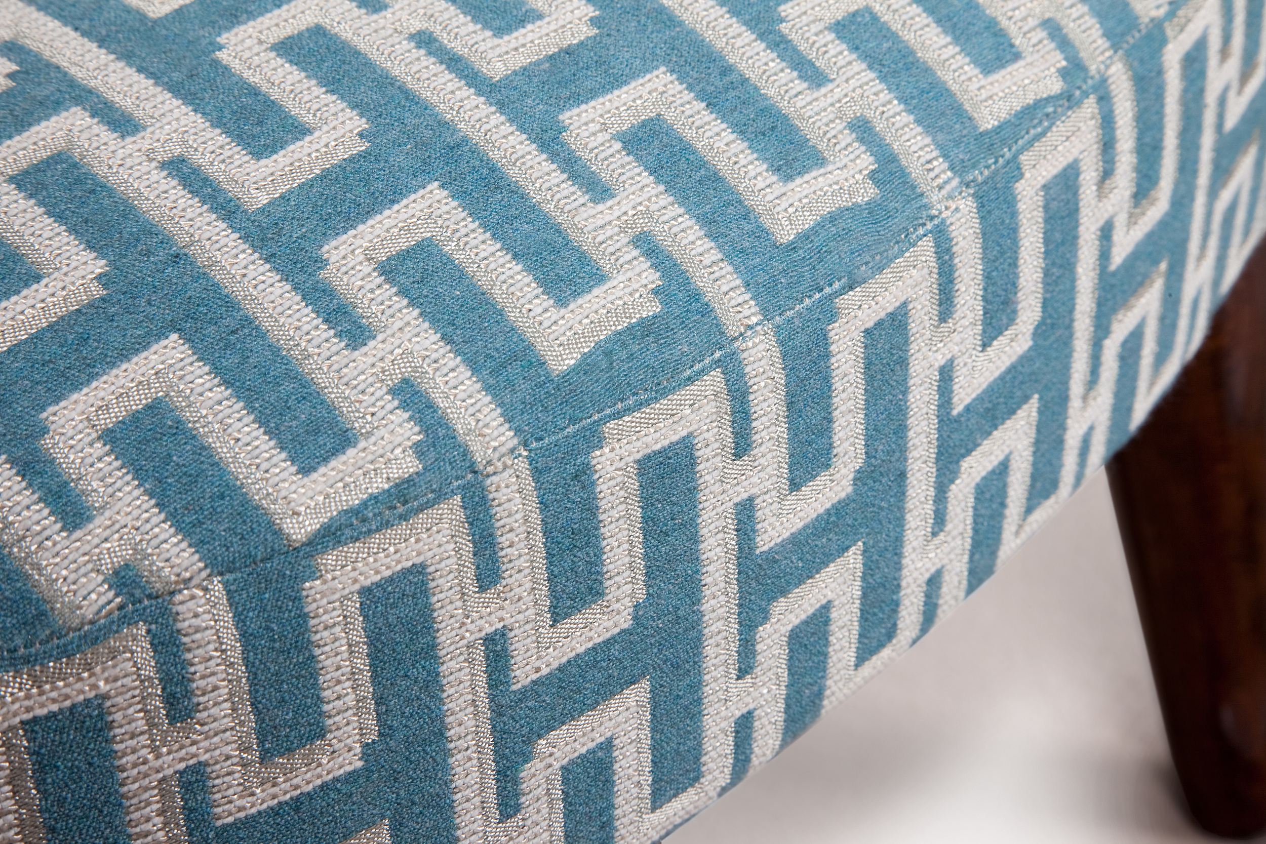 Oval Footstool in Designer's Guild Hirschfelf