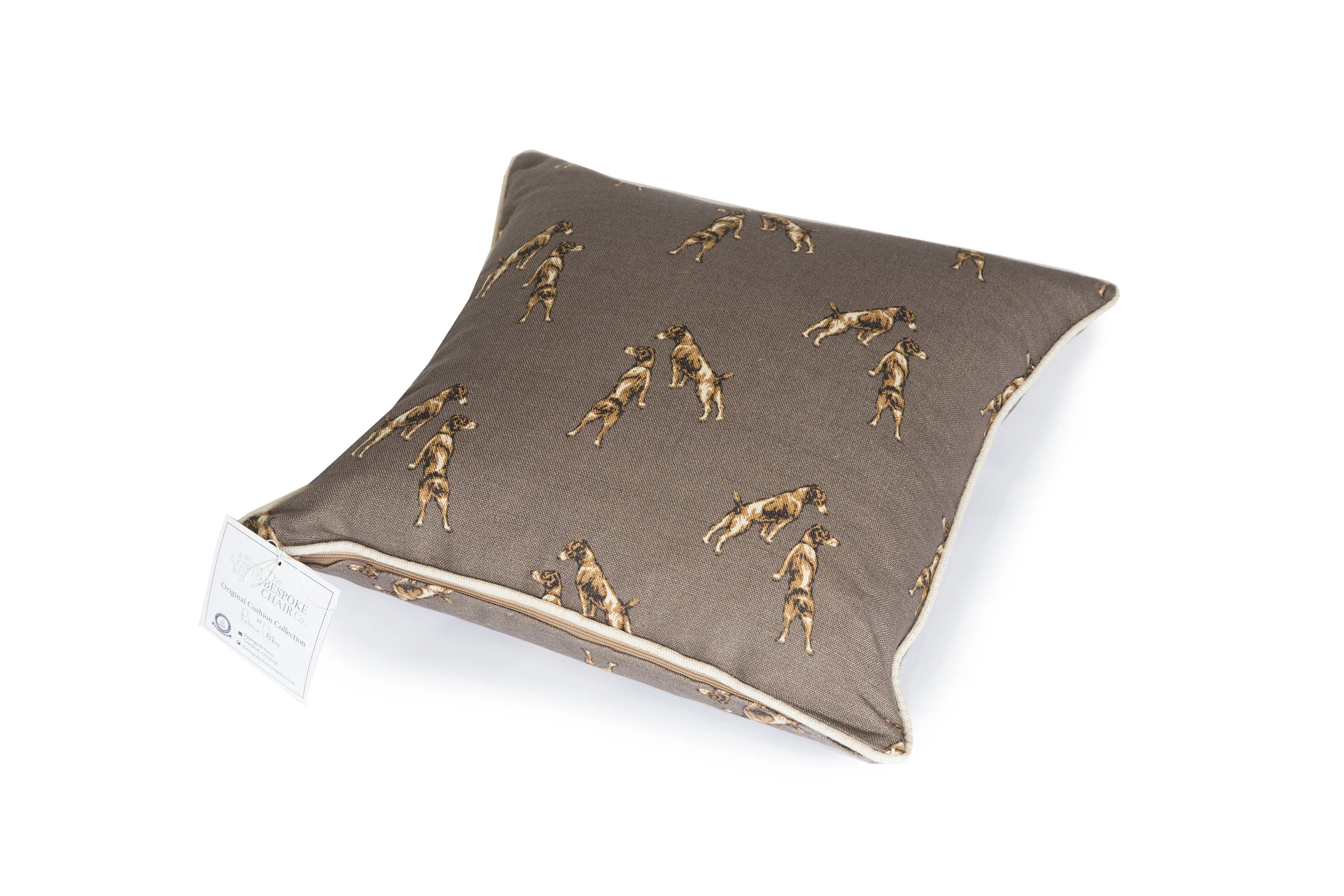 LARGE Wire haired Jack Russell 18" x 18 " Cushion in Emily Bond unpiped