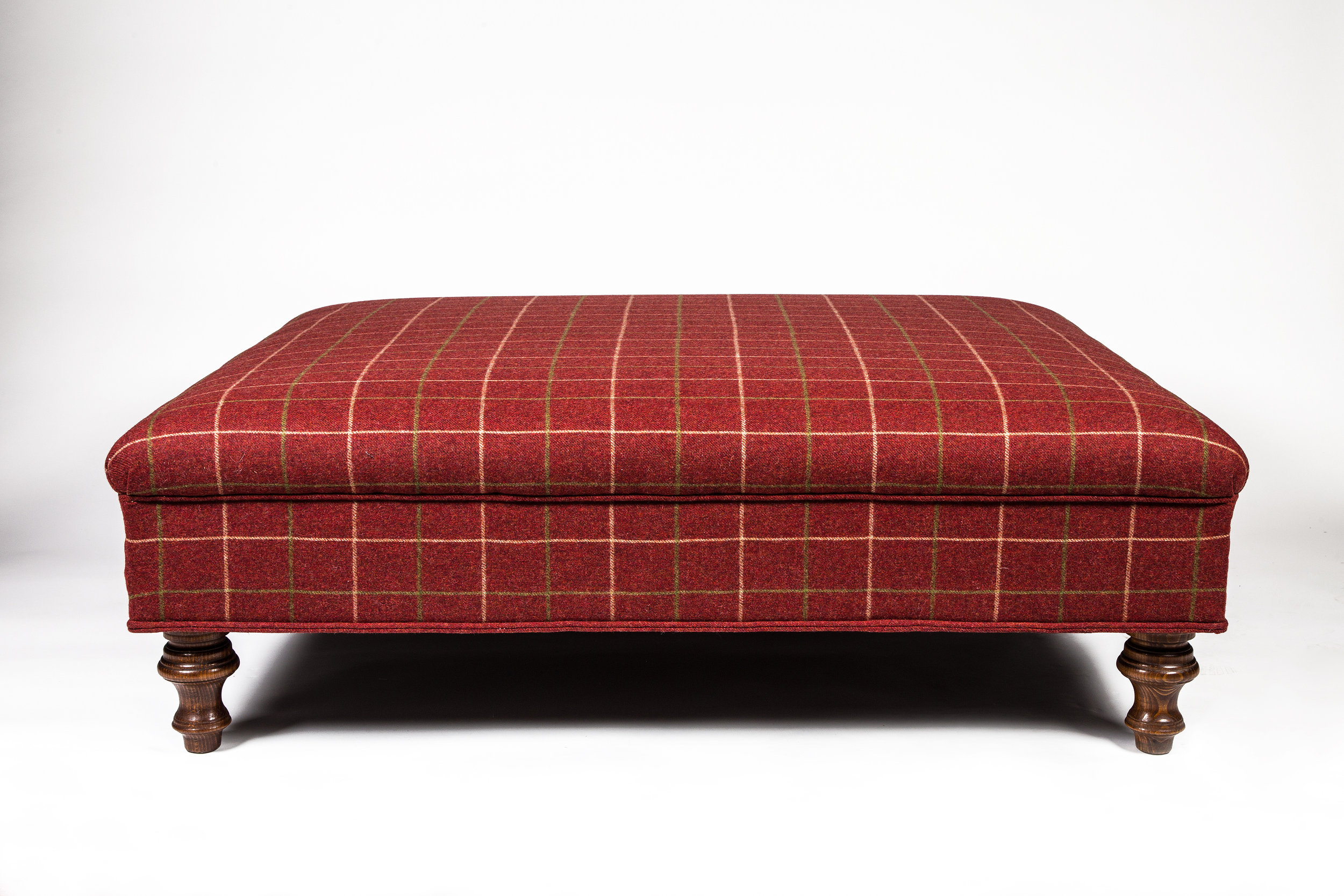 Footstool in wool tweed