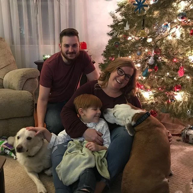 Merry Christmas from this ball of chaos. #theschreyers  #santawasgoodtous #wifeisaboss #merrychristmas