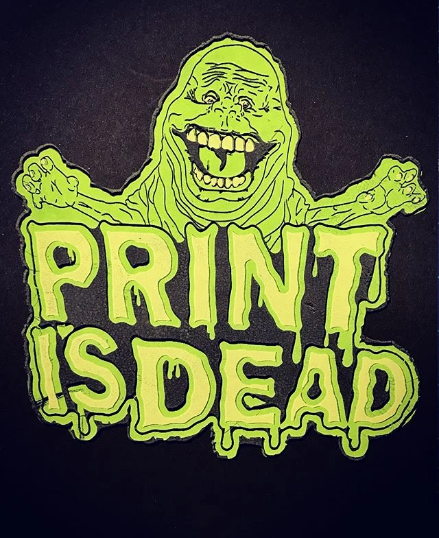 Me and little man did some printing this morning.  May tweak this one a little for future prints.  AND IT GLOWS! #screenprinting #screenprint #printing #slimmer #printisntdead #ghostbusters #glow