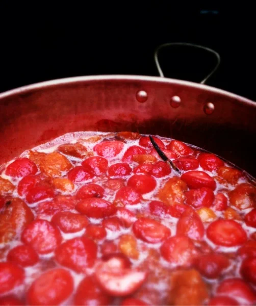 Strawberries, Apricots, Vanilla Bean