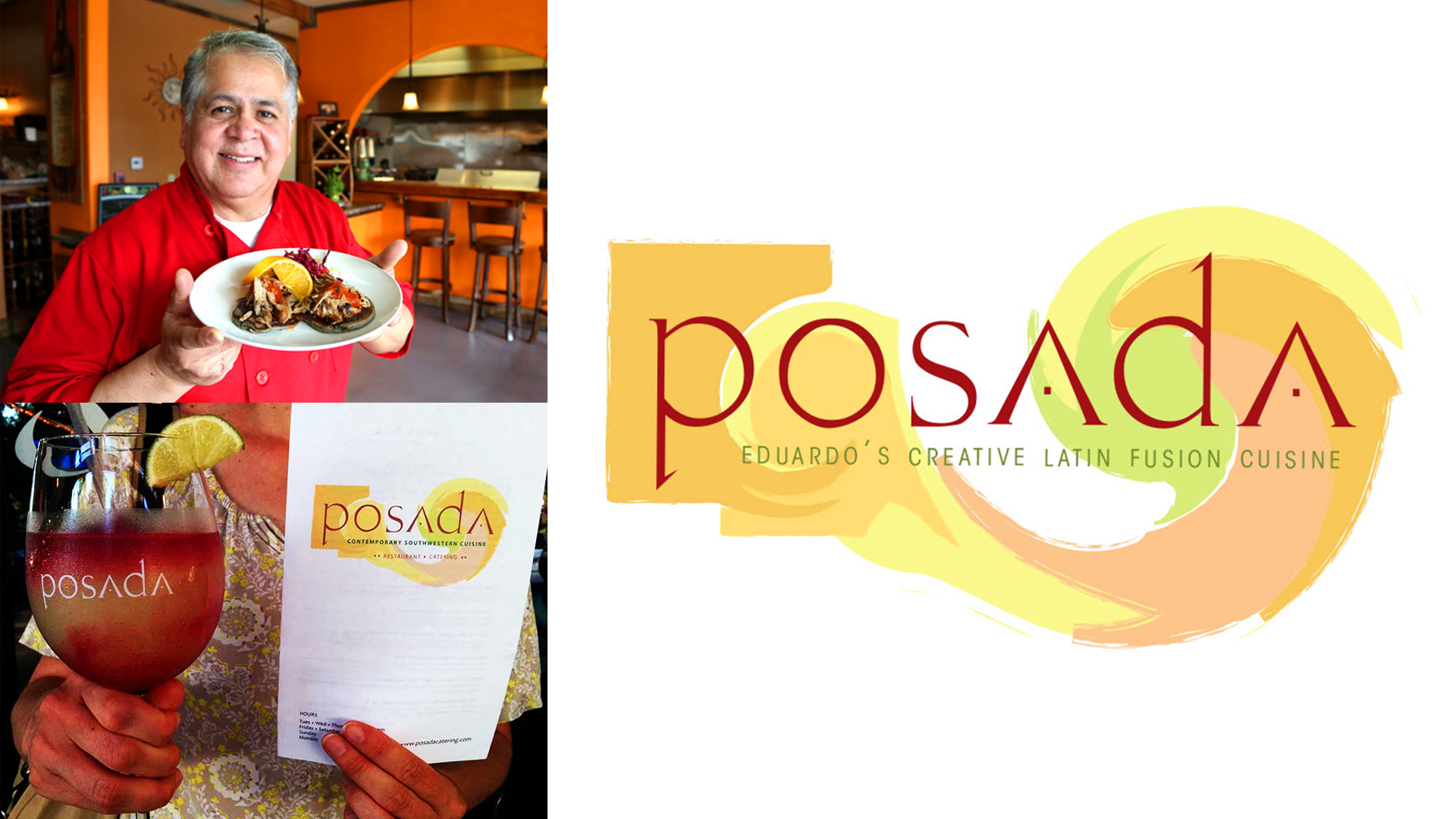  *Original logo was used (slightly adjusted) by the creative services studio at Las Positas College in partnership with Eduardo Posada to produce marketing collateral for “Eduardo’s Creative Latin Cuisine” catering services.   The successful business
