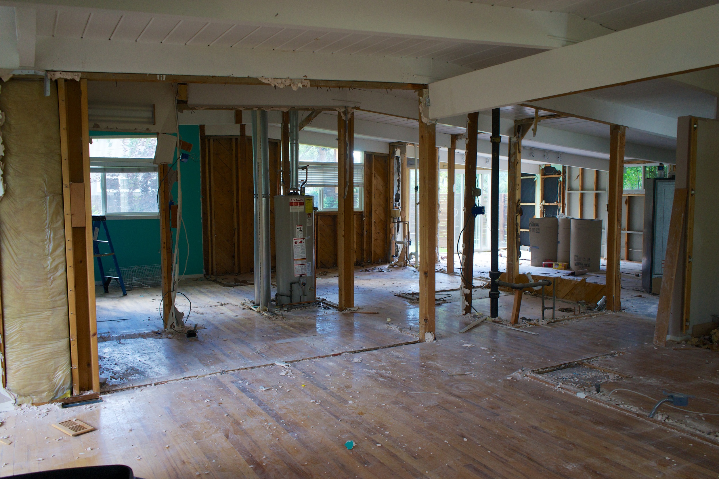 All the walls opened up inside our home