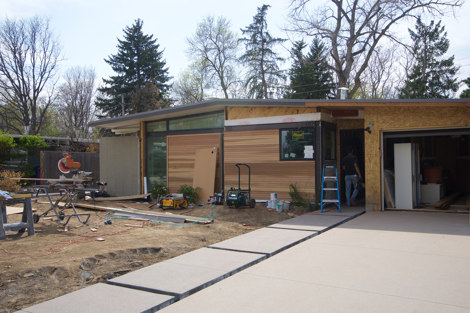 Exterior cedar siding progress