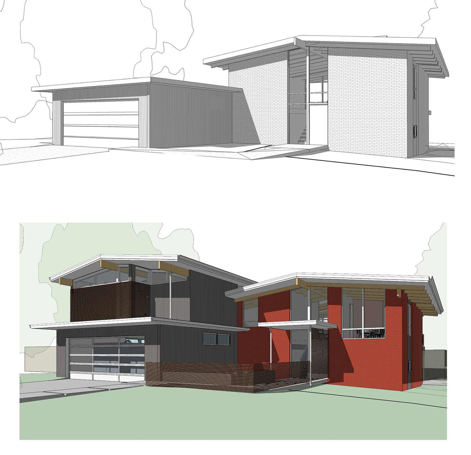 Before and after renderings