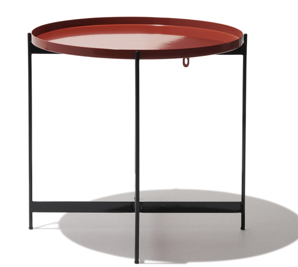   ^  This might be my favorite colorful table. The Draper Side Table comes powder-coated in Rose and Ocean Blue. 20’5” H x 22.4” DIAM. It’s a steal too at $225 from  Industry West . 