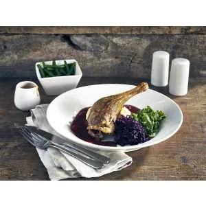 Genware plate with a plated duck dish