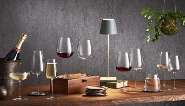 Luigi Bormioli red and white wine glasses