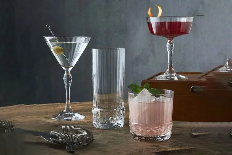 Bormioli Rocco martini, highball and old fashioned glasses