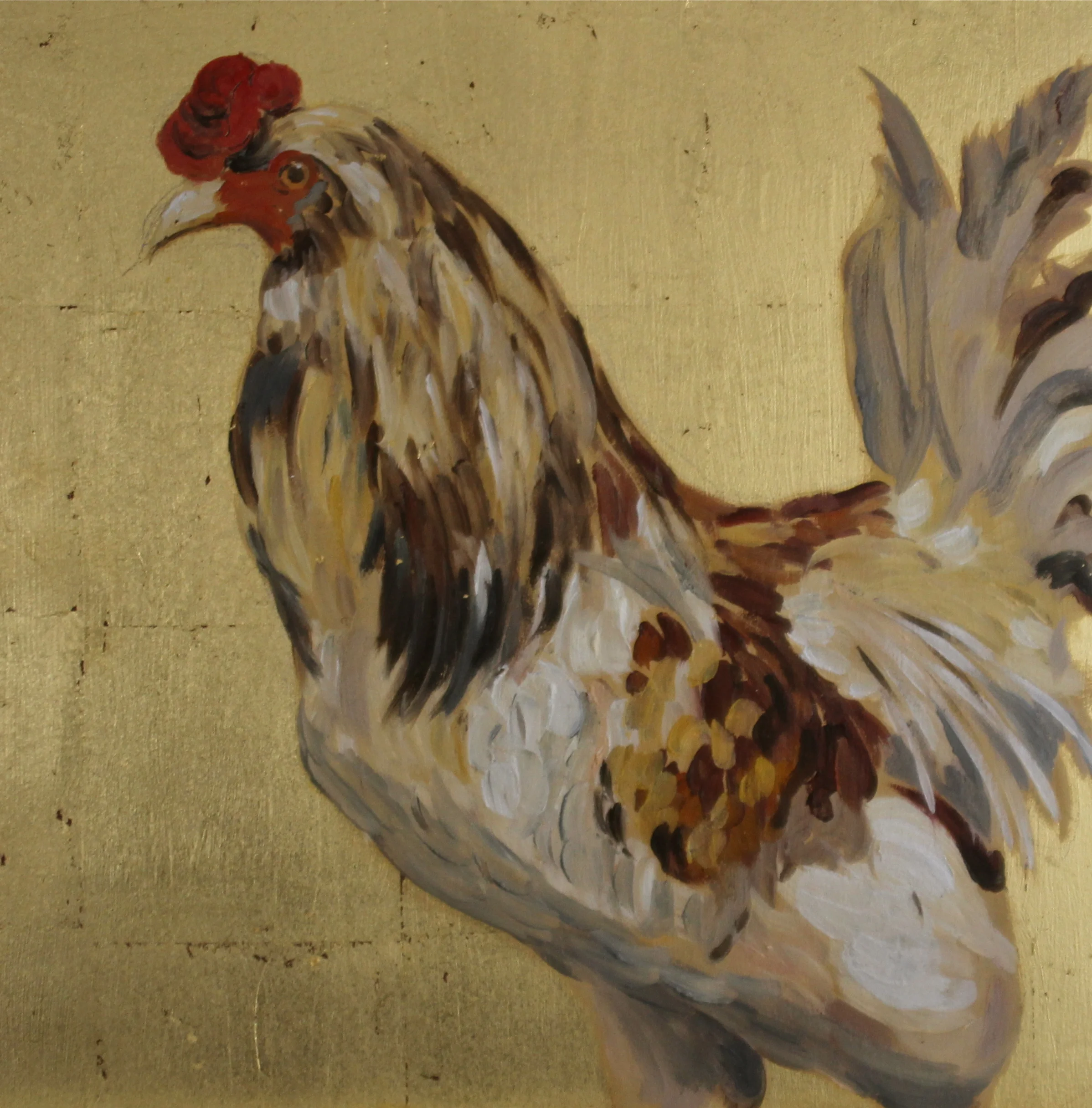  12 x 12 x 2&nbsp;oil and 23k gold leaf on panel. sold. 