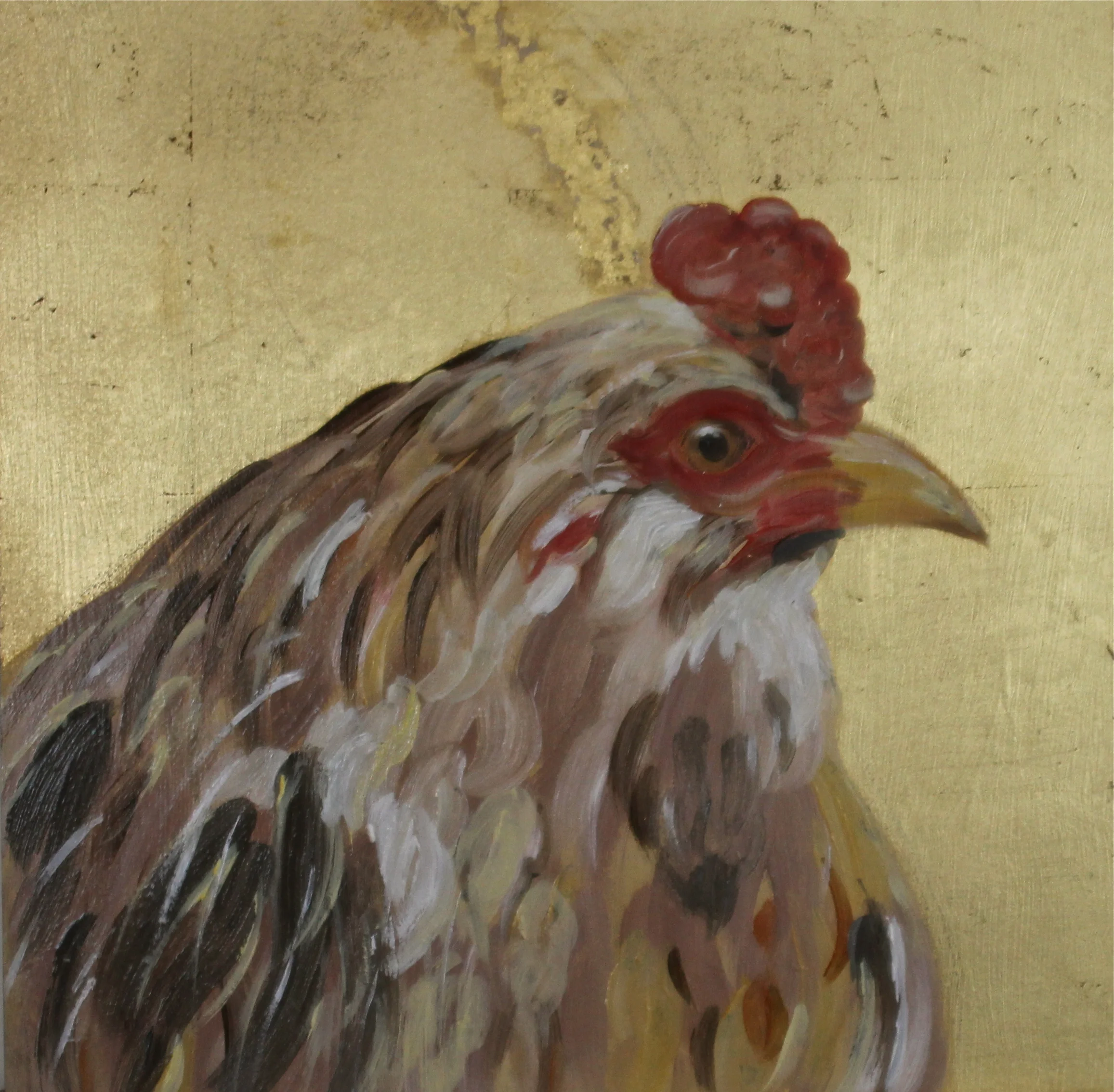  12 x12 x 2&nbsp;oil and 23k gold leaf on panel. sold.&nbsp; 