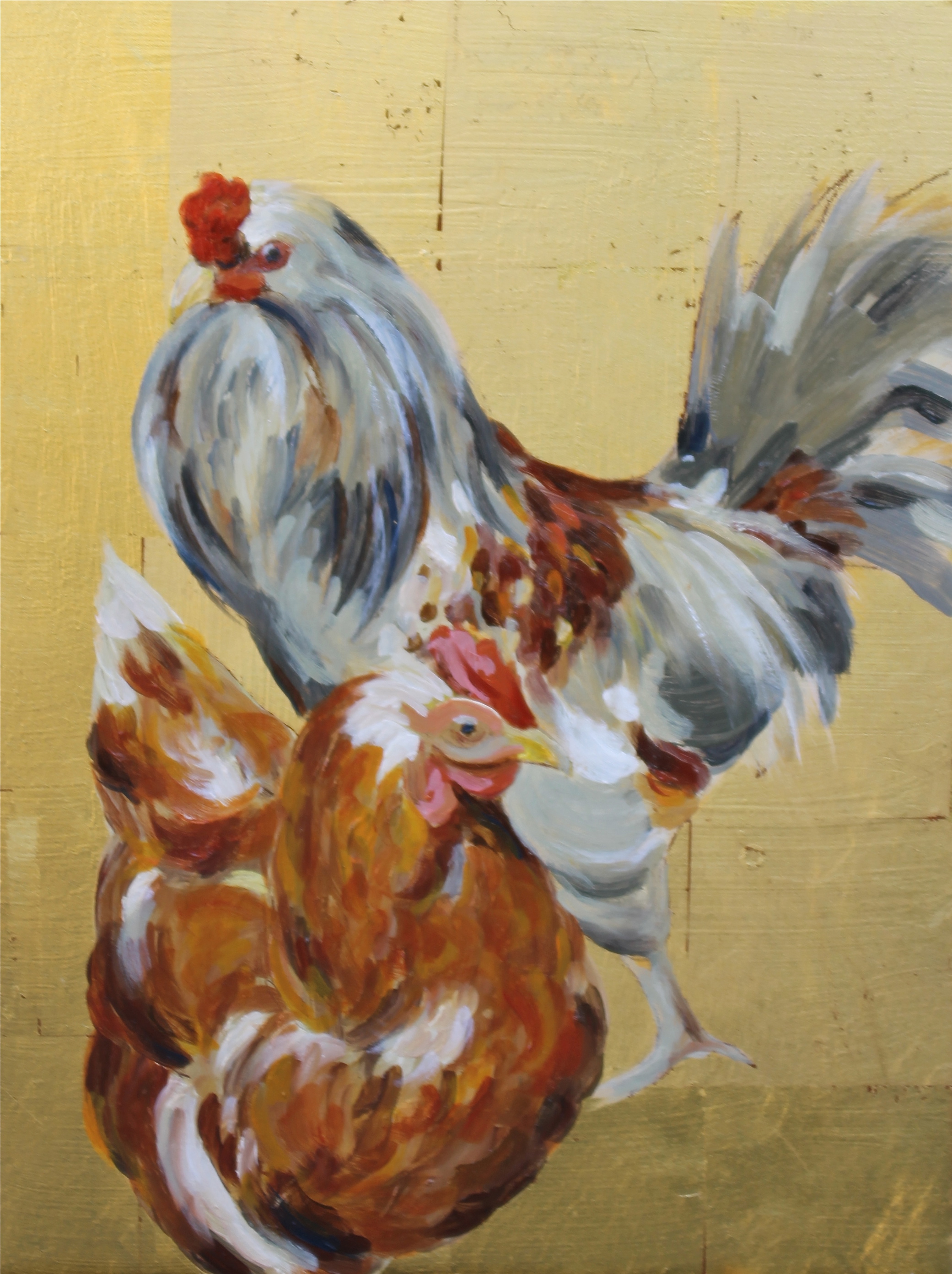 16 x 12 x 2 oil and 23K gold leaf. Sold.