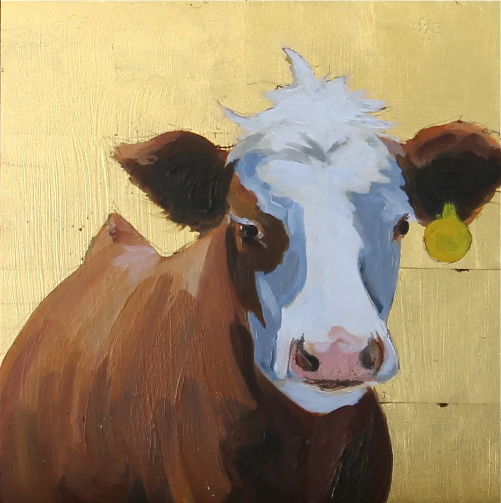  12 x 12 x 2. Oil and 23k gold leaf on panel. Sold. 