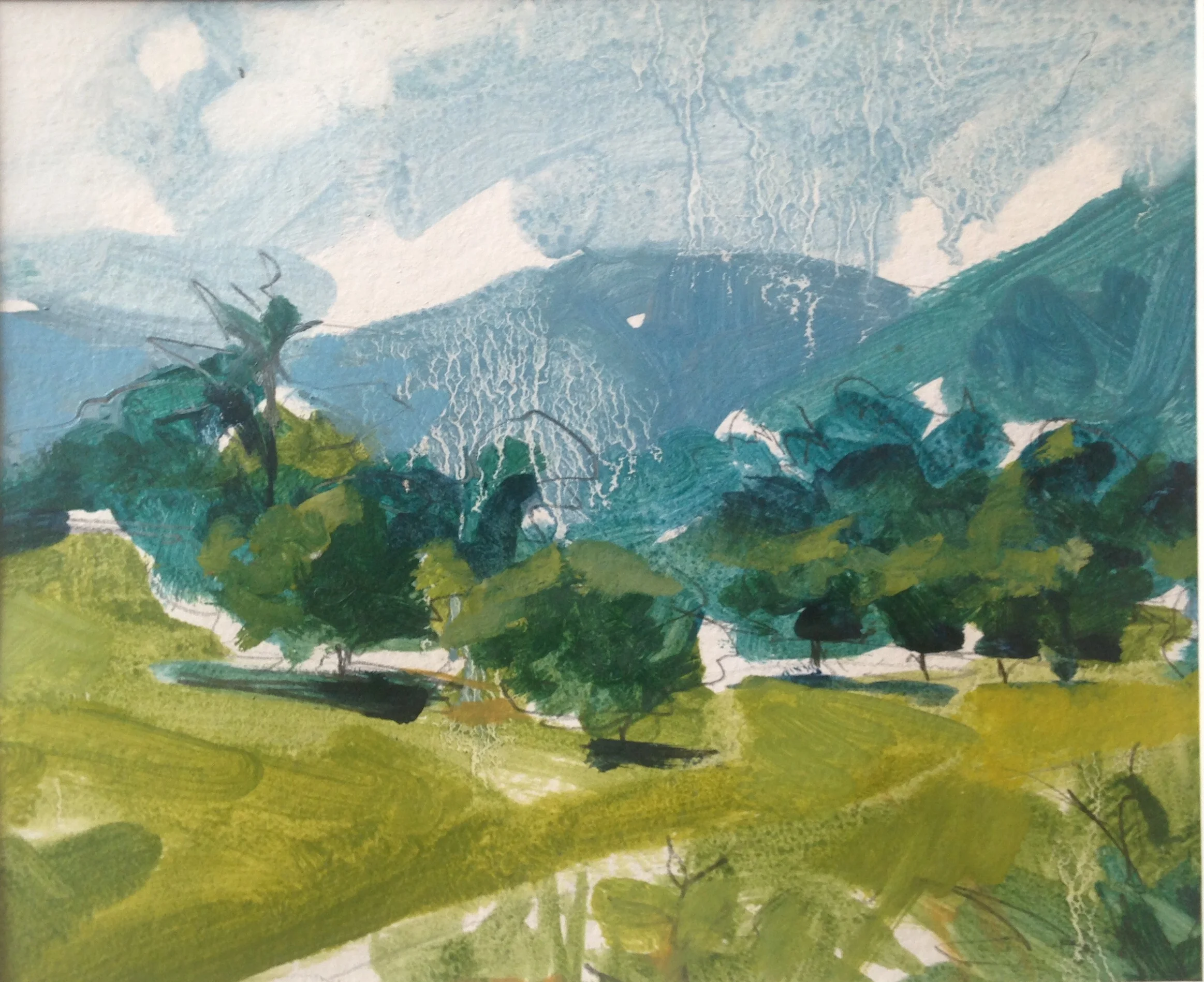 White Hall stormy field