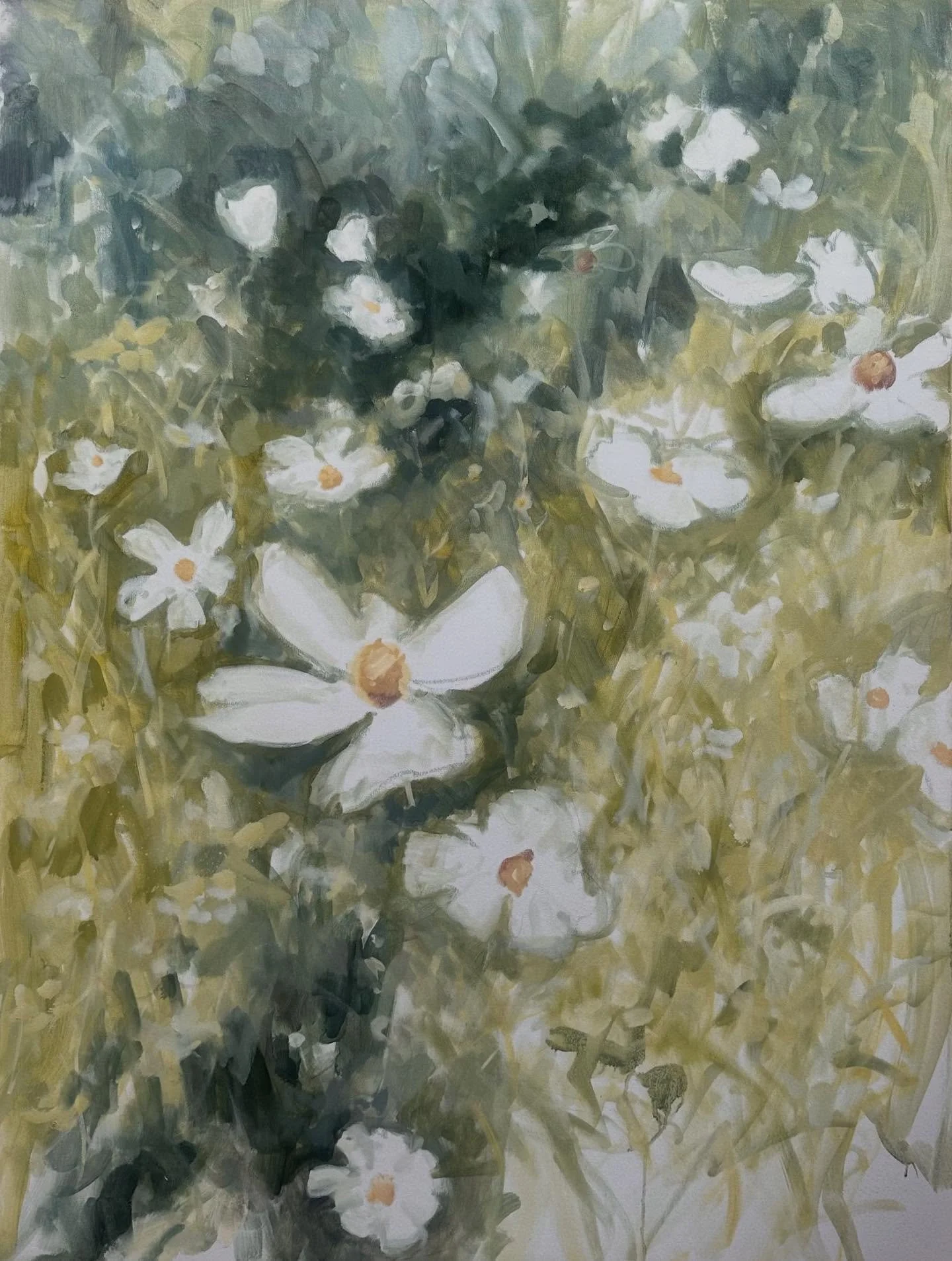 &ldquo;If we could blossom out of ourselves (Cosmos)&rdquo;
48 x 36 in oil on canvas 
2025

I might keep going into this one but for now, stepping back. Title comes from a gorgeous Denise Levertov poem &ldquo;The Metier of Blossoming&rdquo;

#newwork