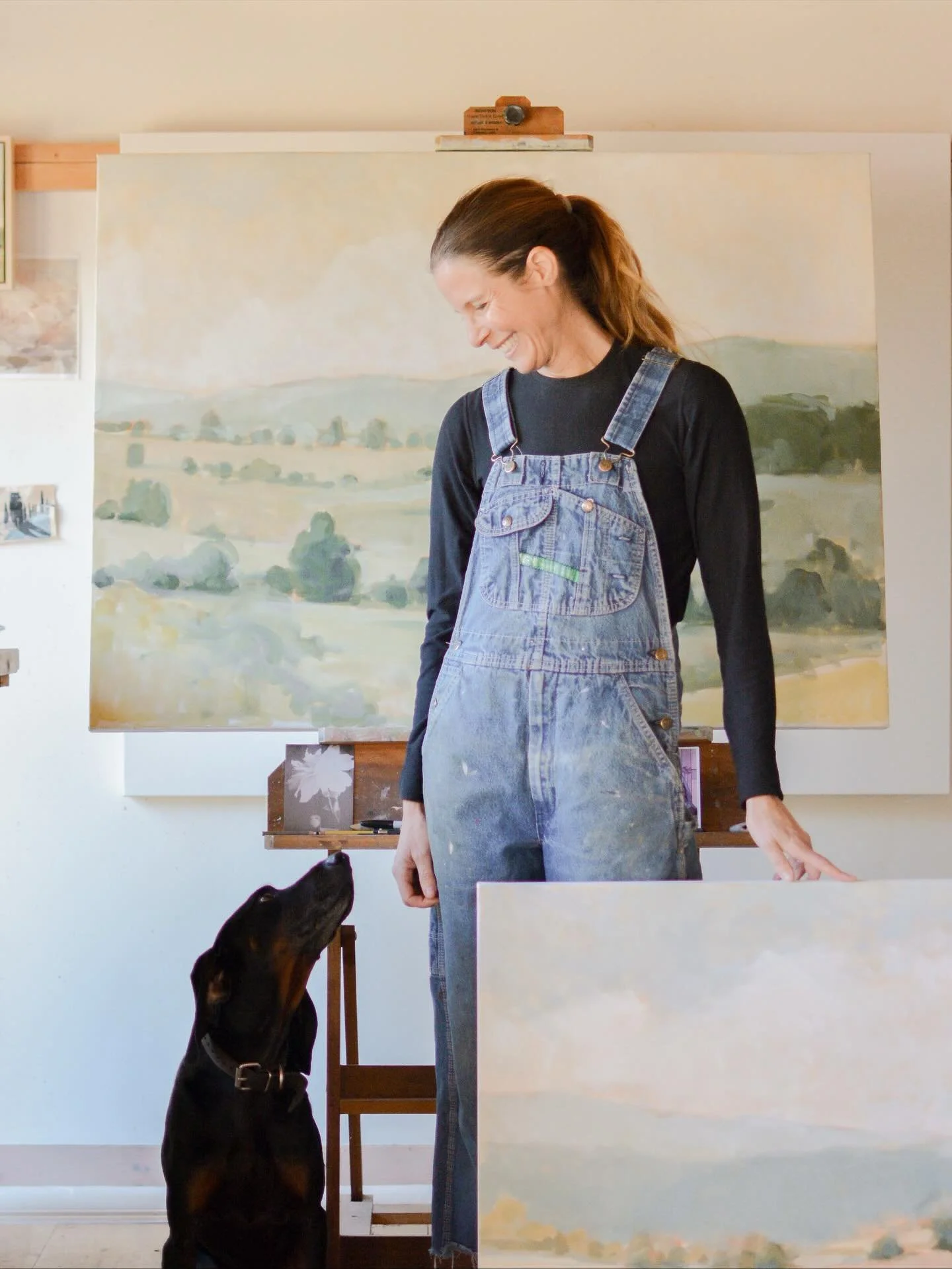 Loves these captures by @photosbyafan of these two commissions in progress for the @birdwoodmansion opening early 2026. Excited to be working with @glaveandholmes . 

#newwork #commissons #birdwoodmansion #abstractlandscapepainting #virginiaartist