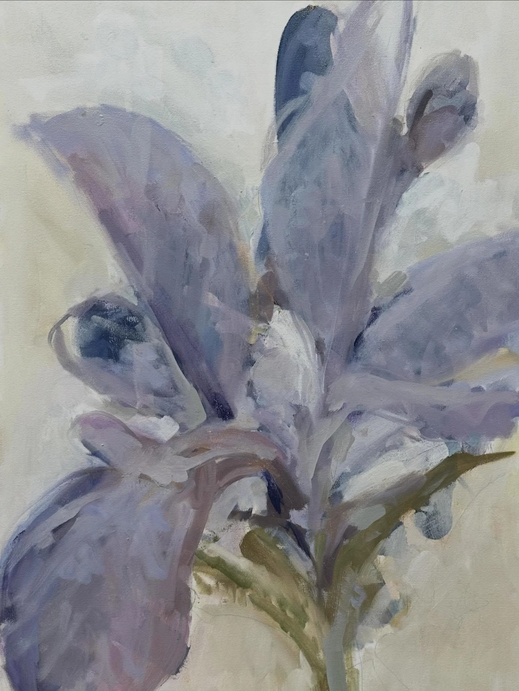 Irises are past bloom in Virginia but going strong in New England.

Wild Iris. 
36 x 24 in oil on canvas.

The Wild Iris

by Louise Gluck

At the end of my suffering
there was a door.

Hear me out: that which you call death
I remember.

Overhead, noi
