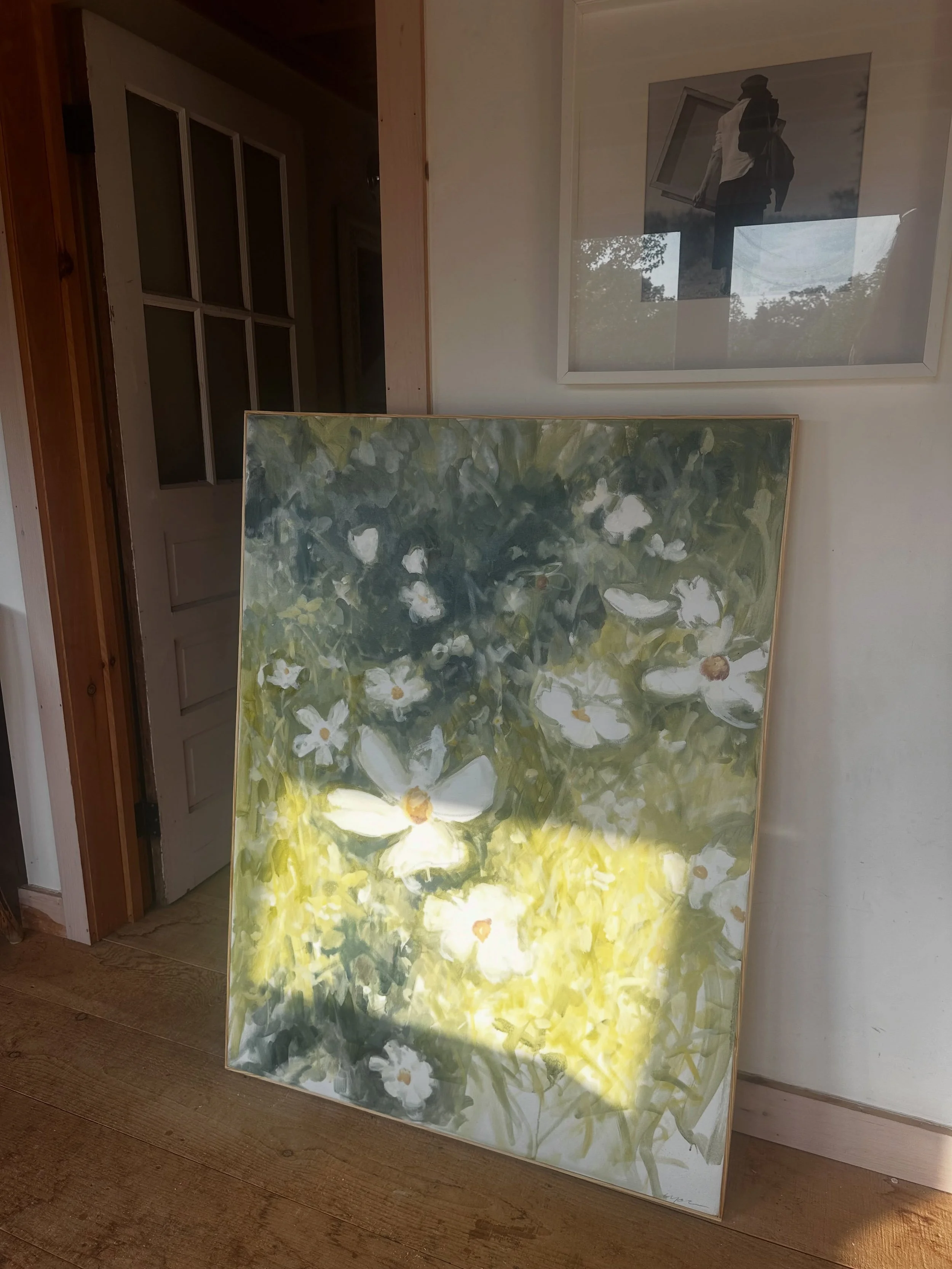 &ldquo;If we could blossom out of ourselves (Cosmos)&rdquo; 48 x 36 oil on canvas framed. 2026

On view now @mcguffeyartcenter through @botanicalgardenofthepiedmont