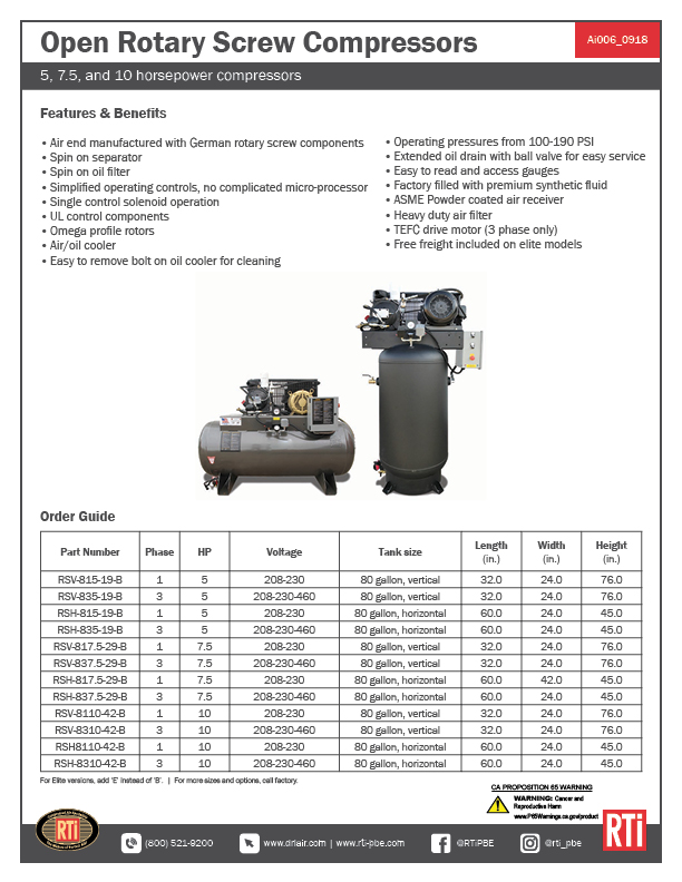 Ai006 Open Rotary Screw Compressors