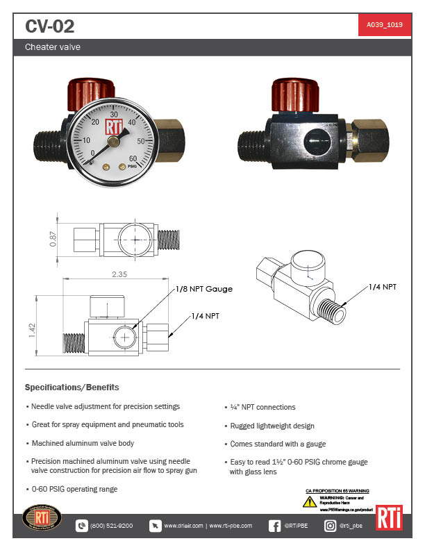 A039 CV-02 Cheater Valve