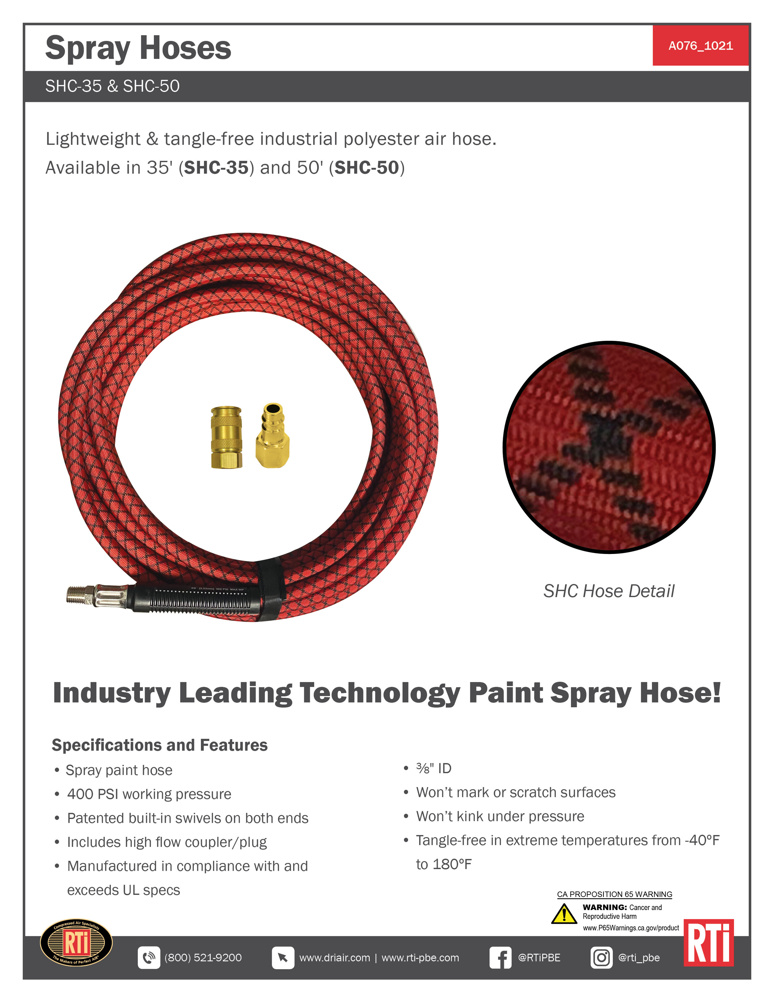 A076 Spray Hoses