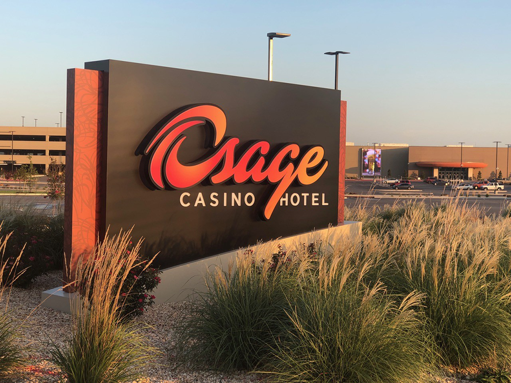  Vinyl with orange and red gradient installed on channel letters 